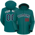 Custom Kelly Green Navy Pinstripe Personalized Raglan Sleeves Authentic Baseball Jersey