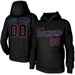 Custom Black Light Blue-Red Classic Style Personalized Uniform Pullover Hoodie