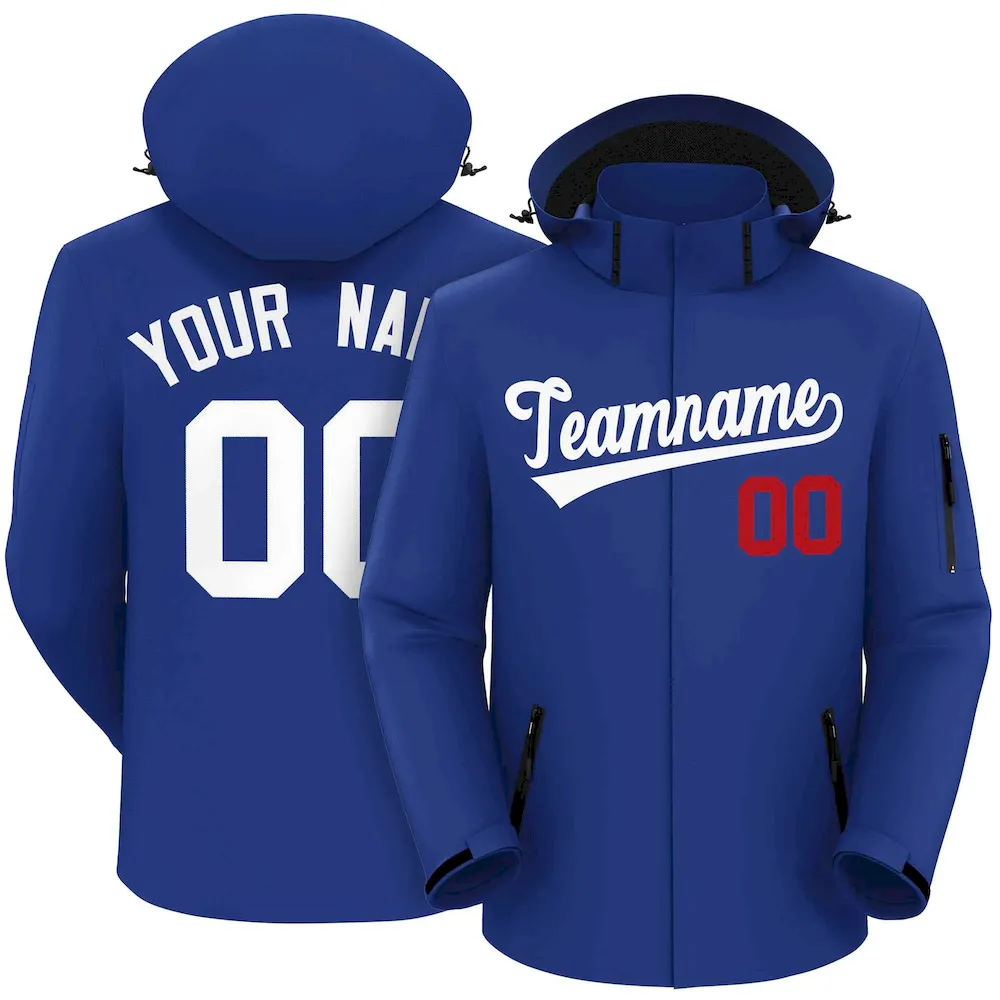 Custom Royal White Classic Style Waterproof Jacket
