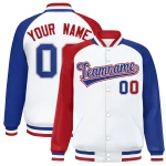 Custom Red Navy Stripe Fashion Personalized Star Pattern Authentic Baseball Jersey
