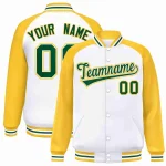 Custom Green Gold-White Flat Eaves Sport Baseball Cap Design for Men/Women/Youth