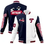 Custom Royal Orange Two Tone Split Fashion Varsity Letterman Jacket with Raglan Sleeves