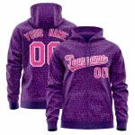 Custom Purple Pink Varsity Full-Zip Letterman Leopard Print Jacket Hoodie