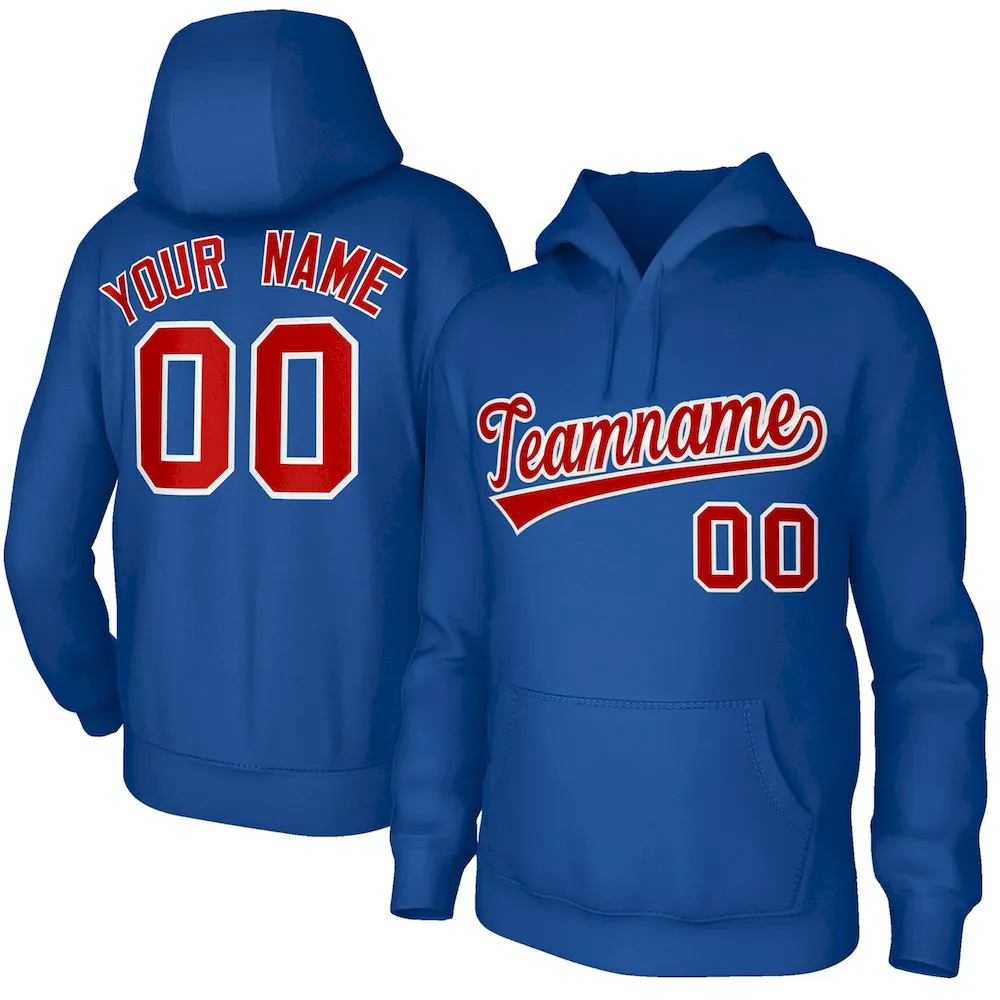 Custom Red Navy-White Varsity Full-Snap Letterman Classic Jacket Hoodie
