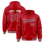 Custom Red Red-Navy Varsity Full-Snap Letterman Classic Jacket Hoodie