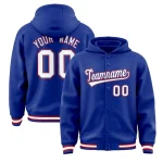 Custom Royal White-Royal Varsity Full-Snap Letterman Classic Jacket Hoodie