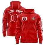 Custom Red White Varsity Full-Zip Letterman Classic Jacket Hoodie