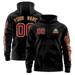 Custom Black Crimson Varsity Full-Zip Letterman Classic Jacket Hoodie