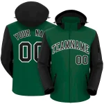 Custom Green Black-White Raglan Sleeves Waterproof Jacket