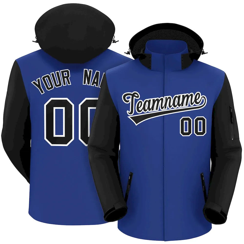 Custom Black Royal-White Stripe Fashion Authentic Baseball Jersey