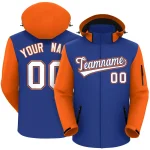 Custom Royal Powder Blue-White Raglan Sleeves Waterproof Jacket