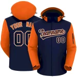 Custom Navy White-Gray Stripe Fashion Raglan Sleeves Authentic Baseball Jersey