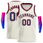 Custom Cream Yellow-Navv Classic Tops Men Casual Basketball Jersey