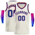 Custom Cream Royal-Maroon Classic Tops Men Casual Basketball Jersey