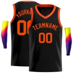 Custom Black Orange-Classic Tops Men Casual Basketball Jersey