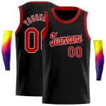 Custom Black Red-White Classic Tops Men Casual Basketball Jersey