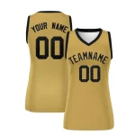 Custom Old Gold Black Women Basketball Jersey Sequined Dress