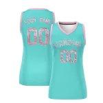 Custom Bright Green Pink Women Basketball Jersey Sequined Dress
