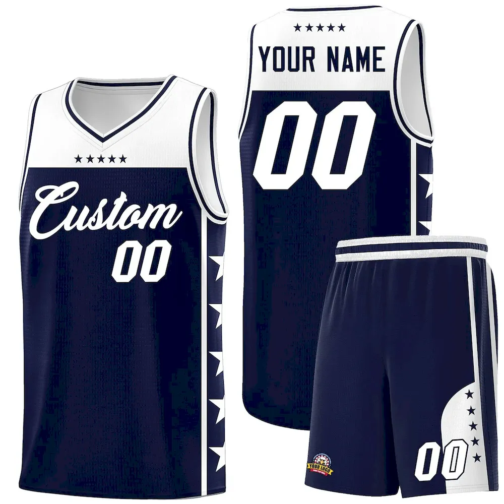 Custom White Kelly Green Personalized Star Pattern Sports Uniform Basketball Jersey