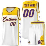 Custom Gold Purple Personalized Star Pattern Sports Uniform Basketball Jersey