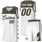 Custom White Olive Personalized Star Pattern Sports Uniform Basketball Jersey