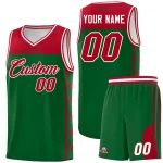 Custom Kelly Green Red Personalized Star Pattern Sports Uniform Basketball Jersey