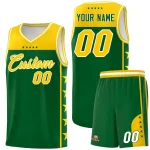 Custom Kelly Green Yellow Personalized Star Pattern Sports Uniform Basketball Jersey