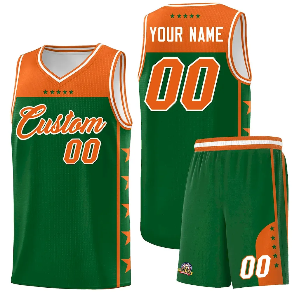 Custom Purple Yellow Personalized Star Pattern Sports Uniform Basketball Jersey