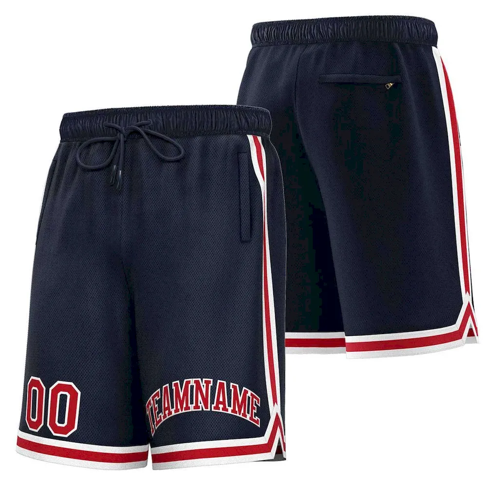Custom Navy Maroon-White Sport Basketball Shorts