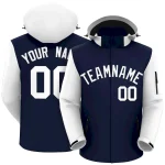 Custom Navy White Classic Style Personalized Full Button Authentic Baseball Jersey