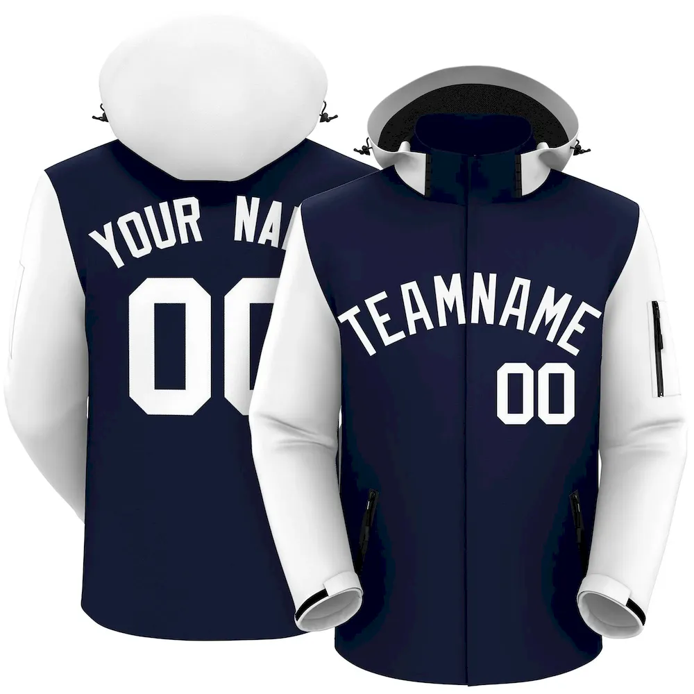Custom Navy White Classic Style Personalized Full Button Authentic Baseball Jersey