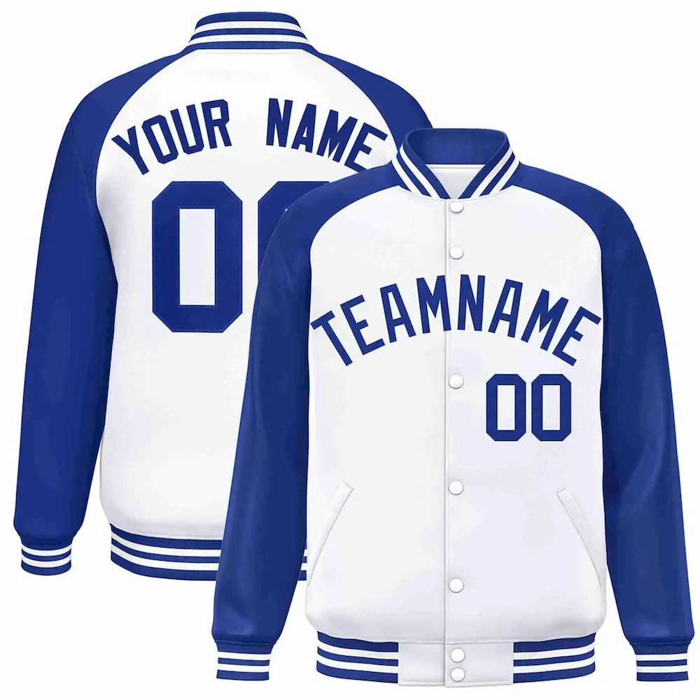 Custom Purple Gold-Purple Raglan Sleeves Varsity Full-Snap Letterman Jacket