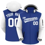 Custom Royal White- Raglan Sleeves Waterproof Jacket