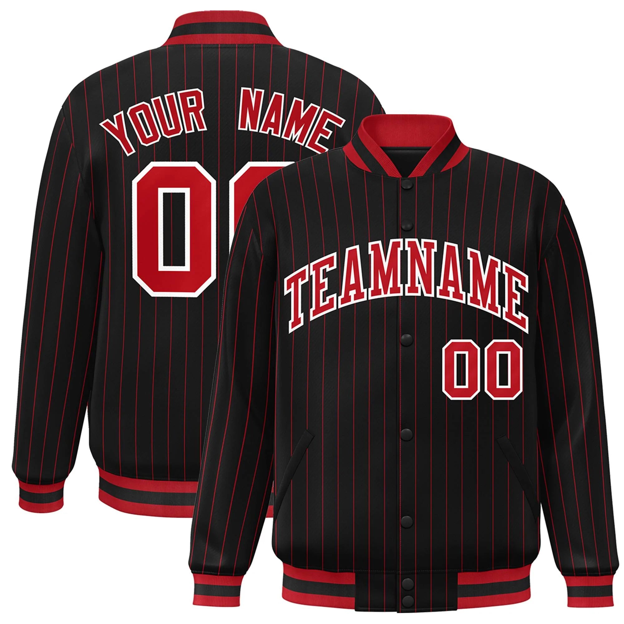 Custom Black Red-Gray Classic Style Authentic Baseball Jersey