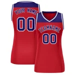 Custom Purple Red Color Block Fashion Tops Mesh Basketball Jersey For Women
