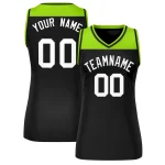 Custom Neon Green Black Color Block Fashion Tops Mesh Basketball Jersey For Women