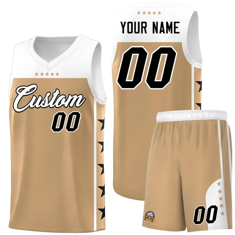 Custom Black Orange Personalized Star Pattern Sports Uniform Basketball Jersey