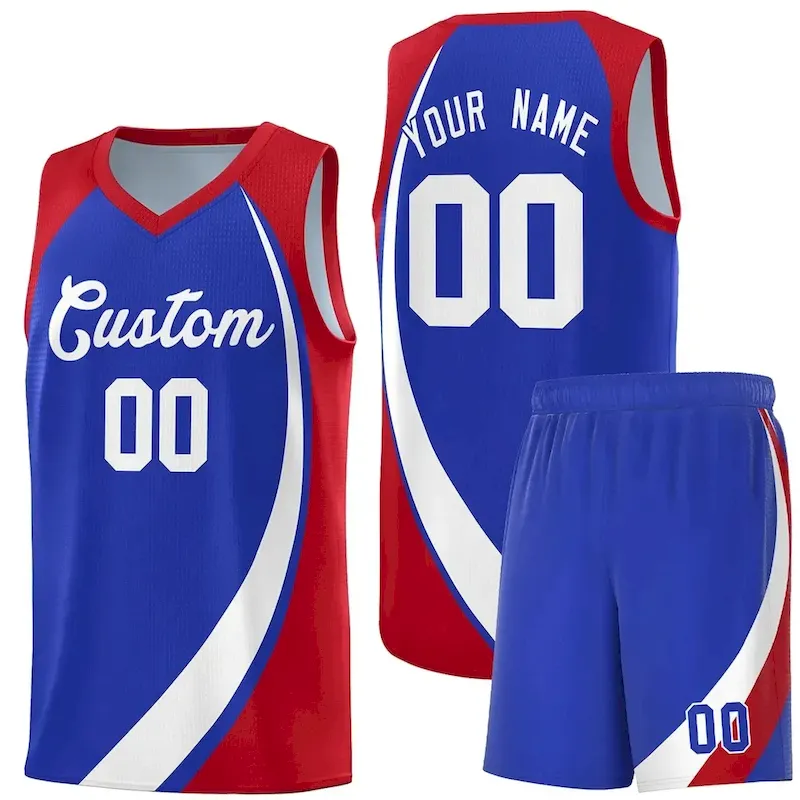 Custom White Navy Personalized Star Pattern Sports Uniform Basketball Jersey