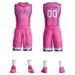 Custom Pink Purple-White Graffiti Pattern Sets Points Element Basketball Jersey