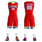 Custom Red White Graffiti Pattern Sets Basketball Jersey