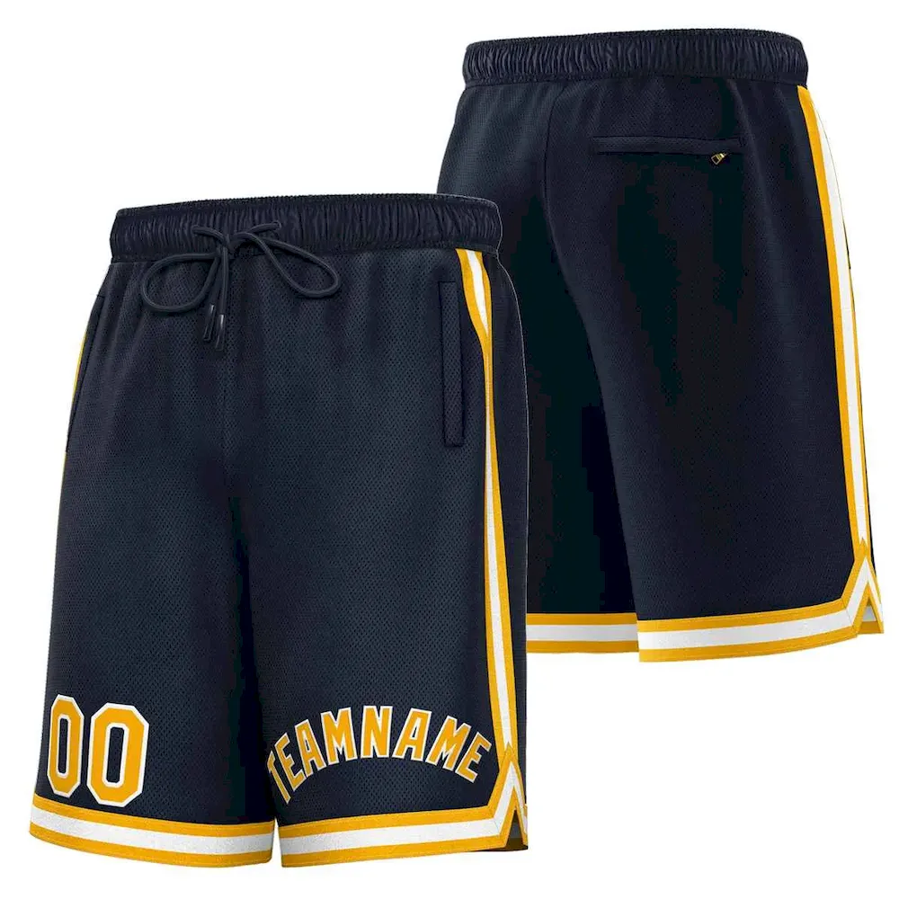 Custom White Old Gold-Black Sport Basketball Shorts