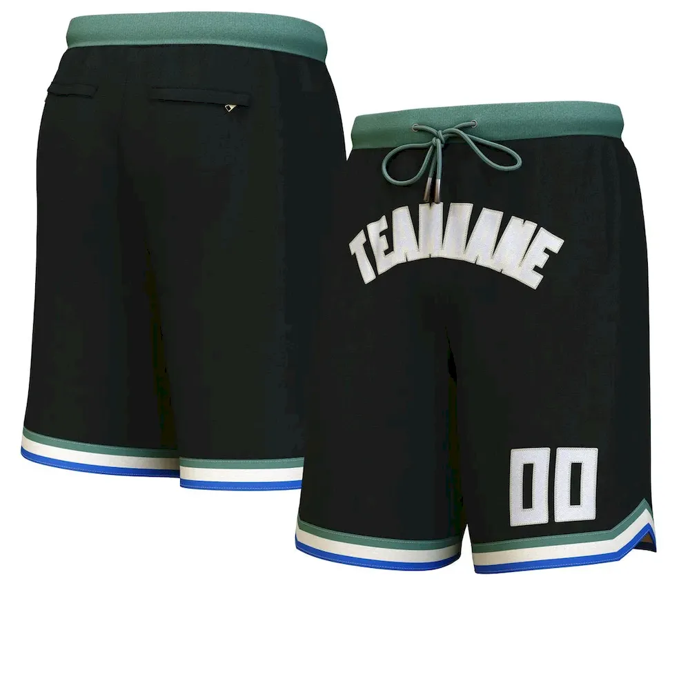 Custom Black White-Cream Personalized Basketball Shorts