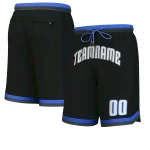 Custom Blue White-Black Personalized Basketball Shorts
