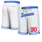 Custom White Royal Personalized Basketball Shorts