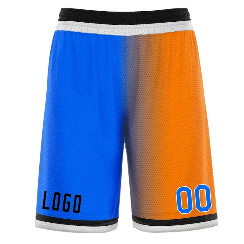 Custom Blue Orange Gradient Fashion Basketball Shorts