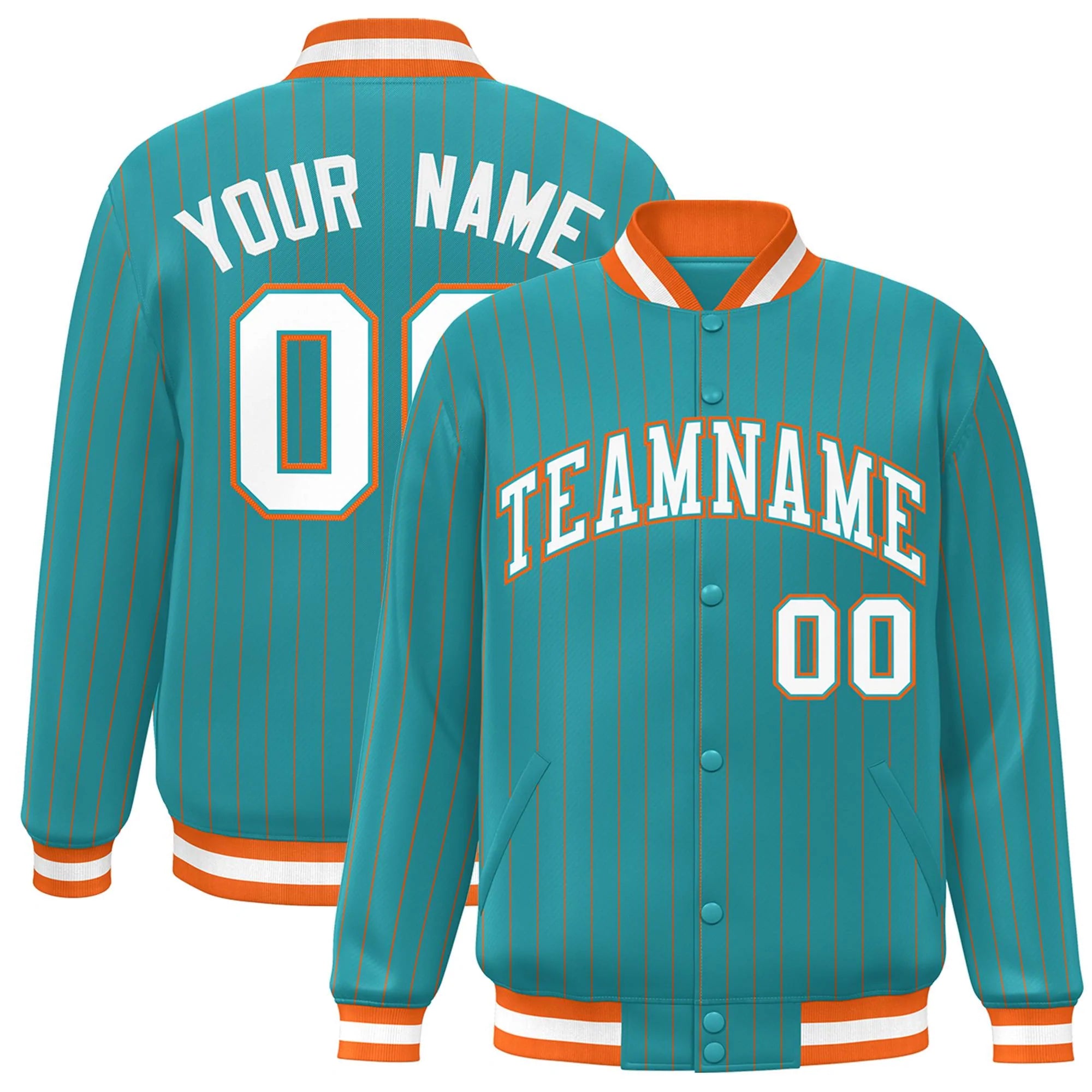 Custom Gold Royal-Orange Varsity Stripe Fashion Jacket for Teams