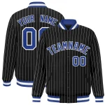 Custom Black Royal-White Personalized Casual Letterman Stripe Fashion Jacket