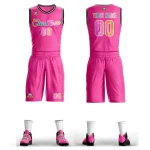 Custom Pink White Graffiti Pattern Sets Mesh Basketball Jersey