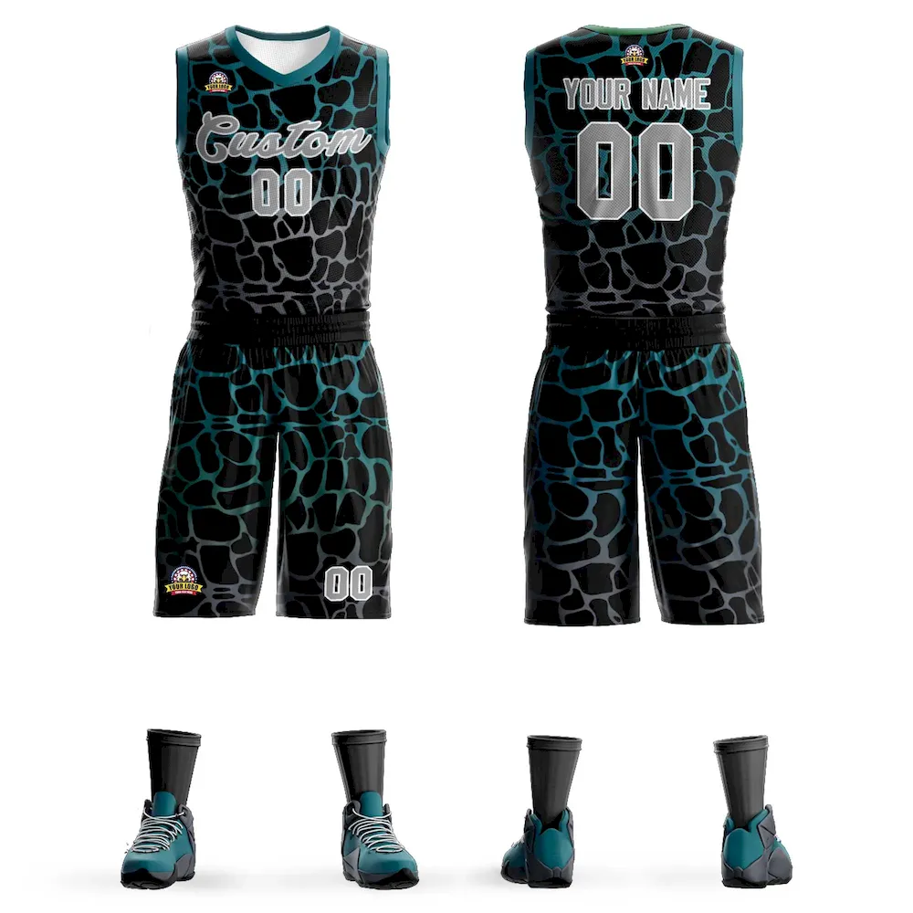 Custom Black Gold-Brown Spotted Graffiti Pattern Sports Uniform Basketball Jersey