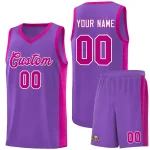 Custom Purple Red-White Side Splash Sports Uniform Basketball Jersey